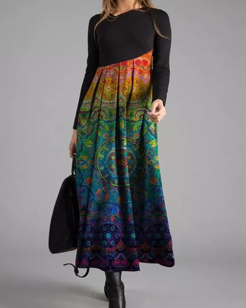 Women's Lightweight Summer Maxi Dress with Long Sleeves - BritishElegance