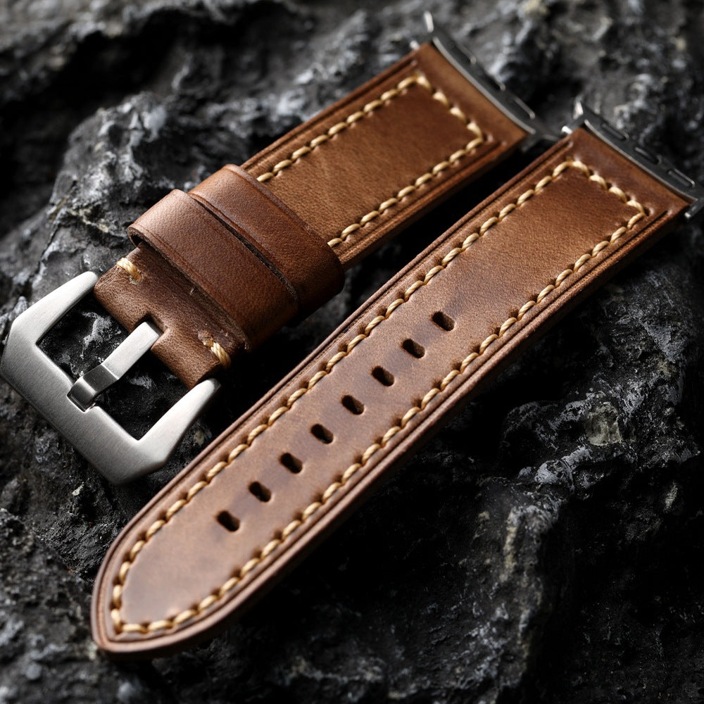 Classic Tan Leather Band for Apple Watch