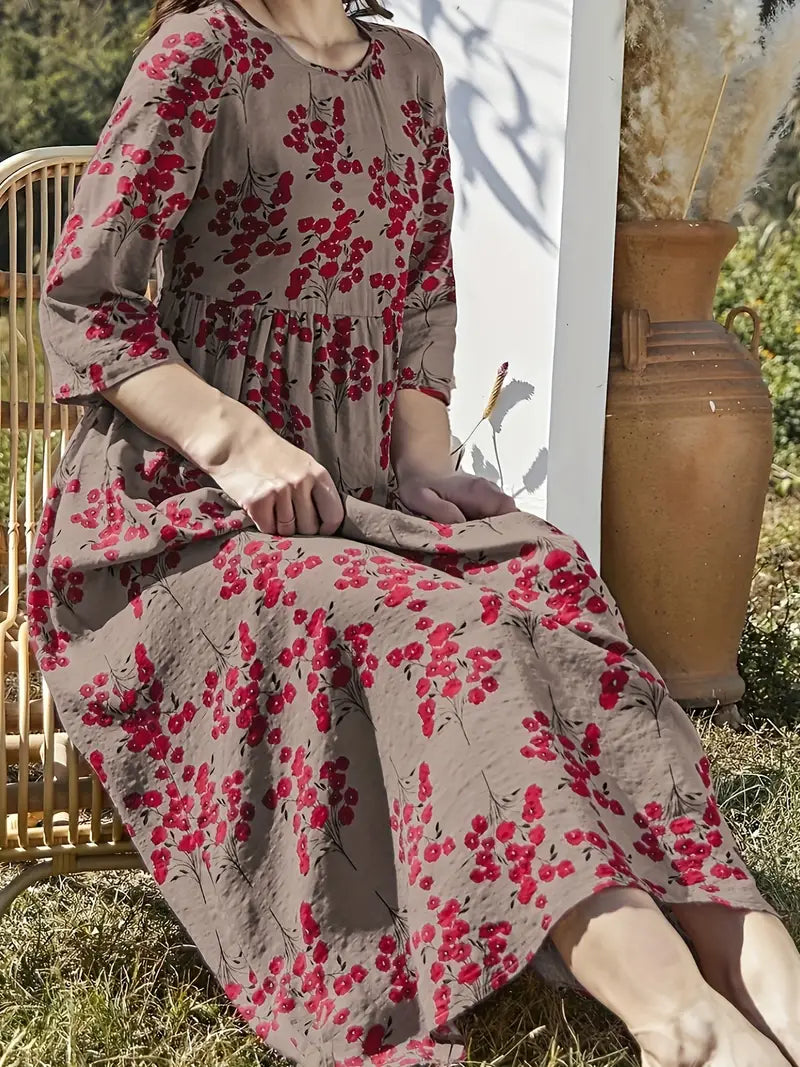 Vibrant Floral Maxi Dress for Women - BritishElegance