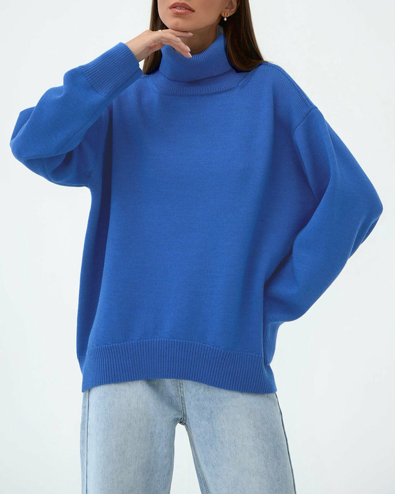 Women's Cozy Loose Fit Crew Neck Sweater