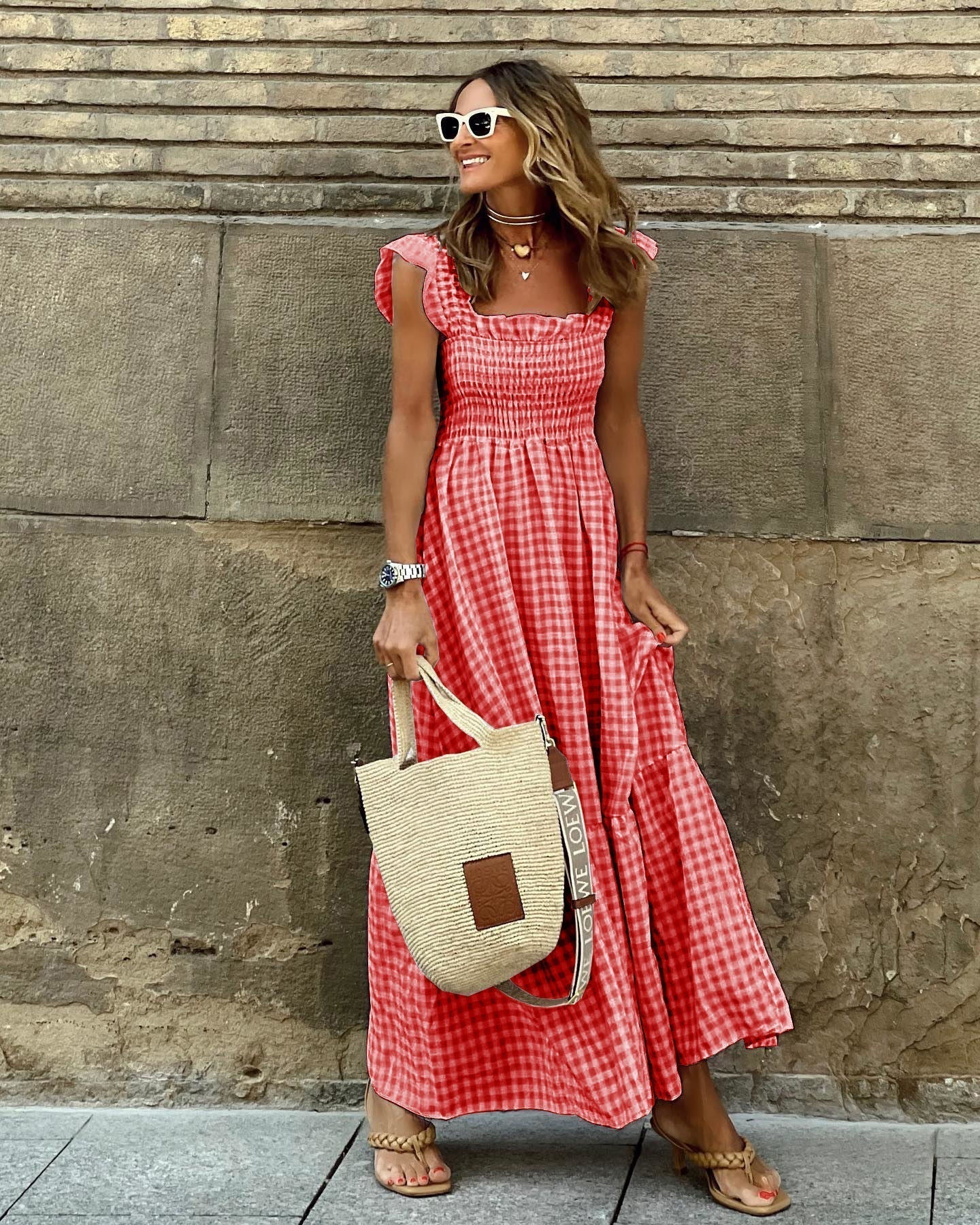Beautiful Bell Sleeve Smocked Long Dress
