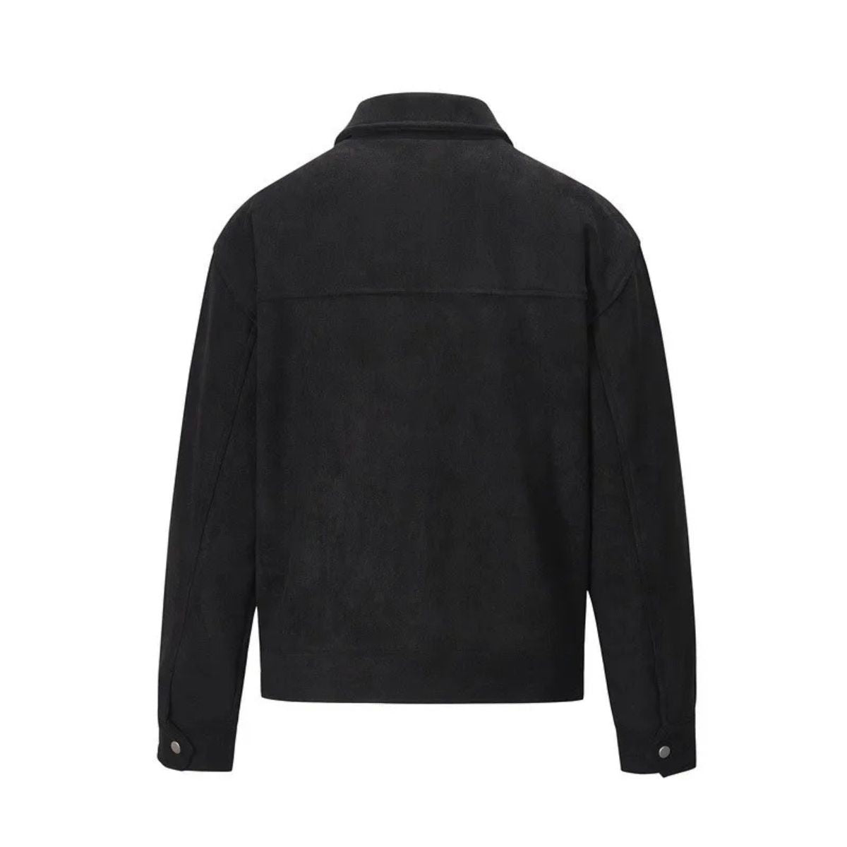 Men’s Faux Suede Zip Shirt Jacket with Patch Pockets