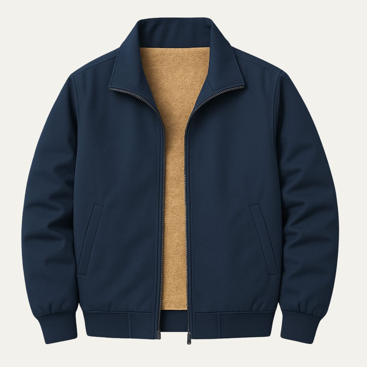 Men’s Lightweight Sherpa Lined Full Zip Harrington Jacket