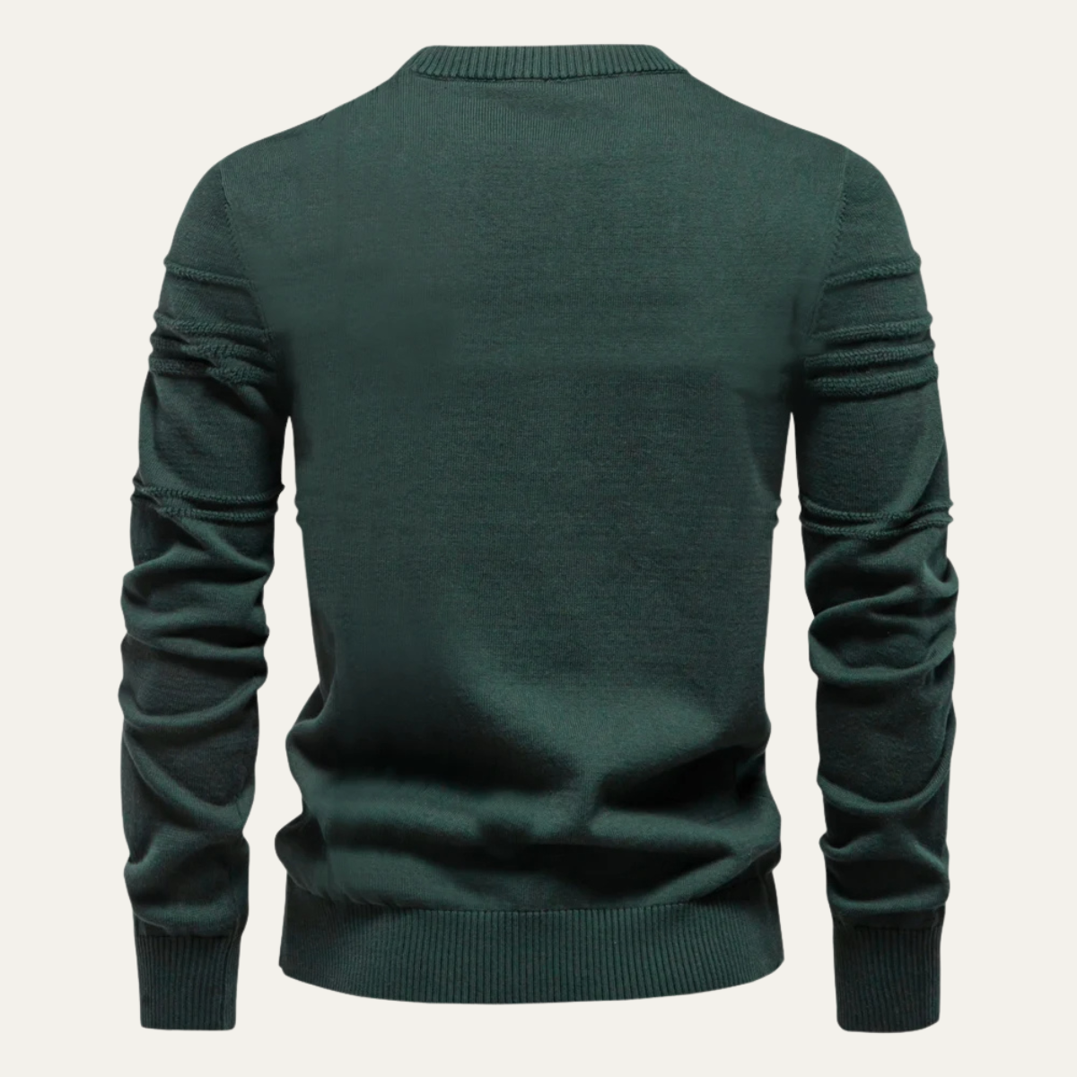 Men’s Textured Grid Pattern Crewneck Knit Sweater