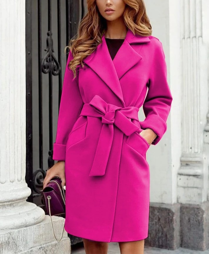 Classic Waterproof Coat with Belted Waist