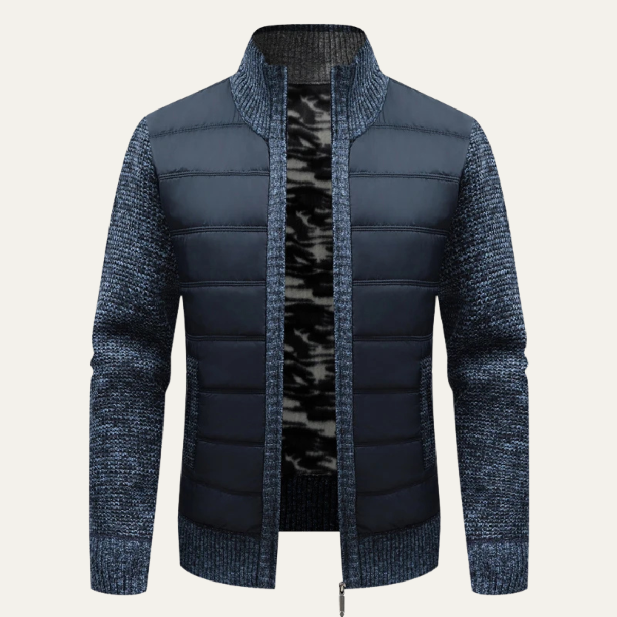 The Como Lago Men’s Winter Padded Zip Up Knit Jacket