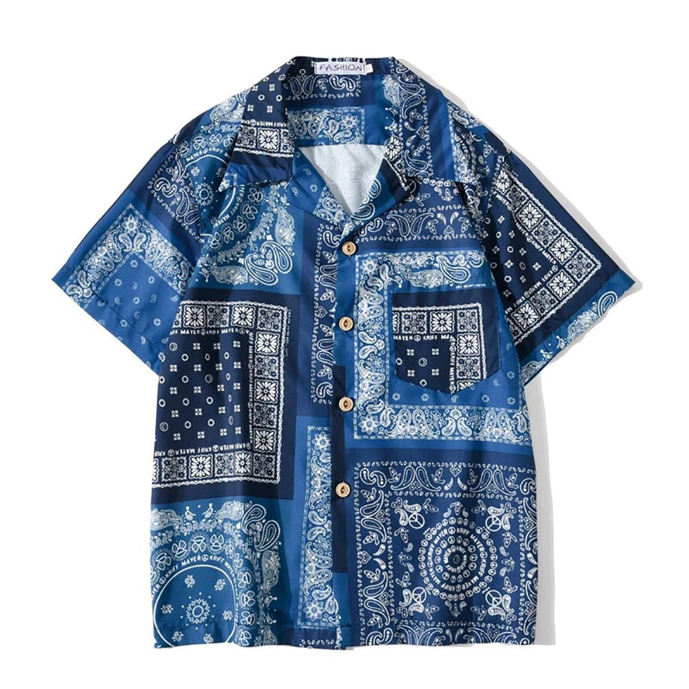 Classic Hawaiian Shirt with Bandana Print