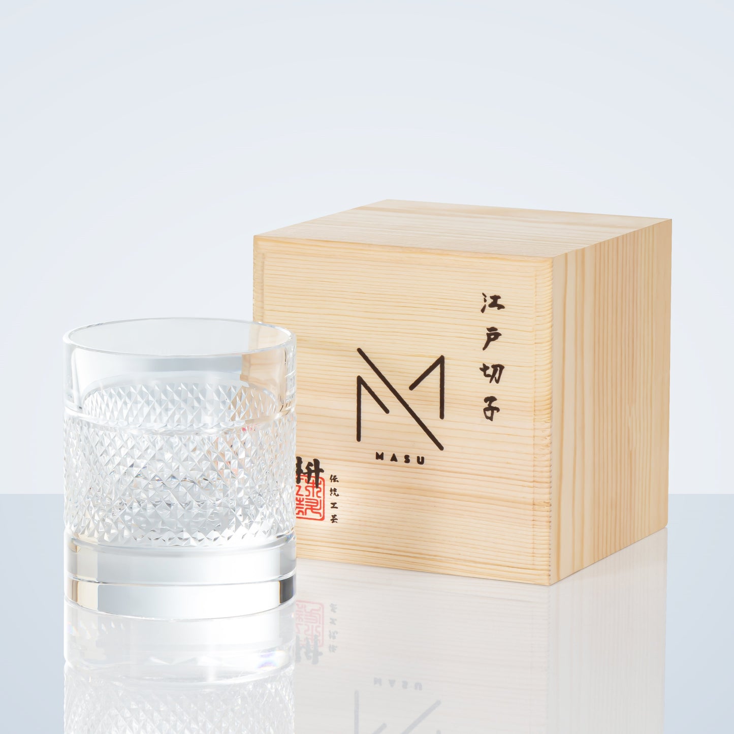 Colorful Diamond Whisky Glasses Set with Wood Gift Box