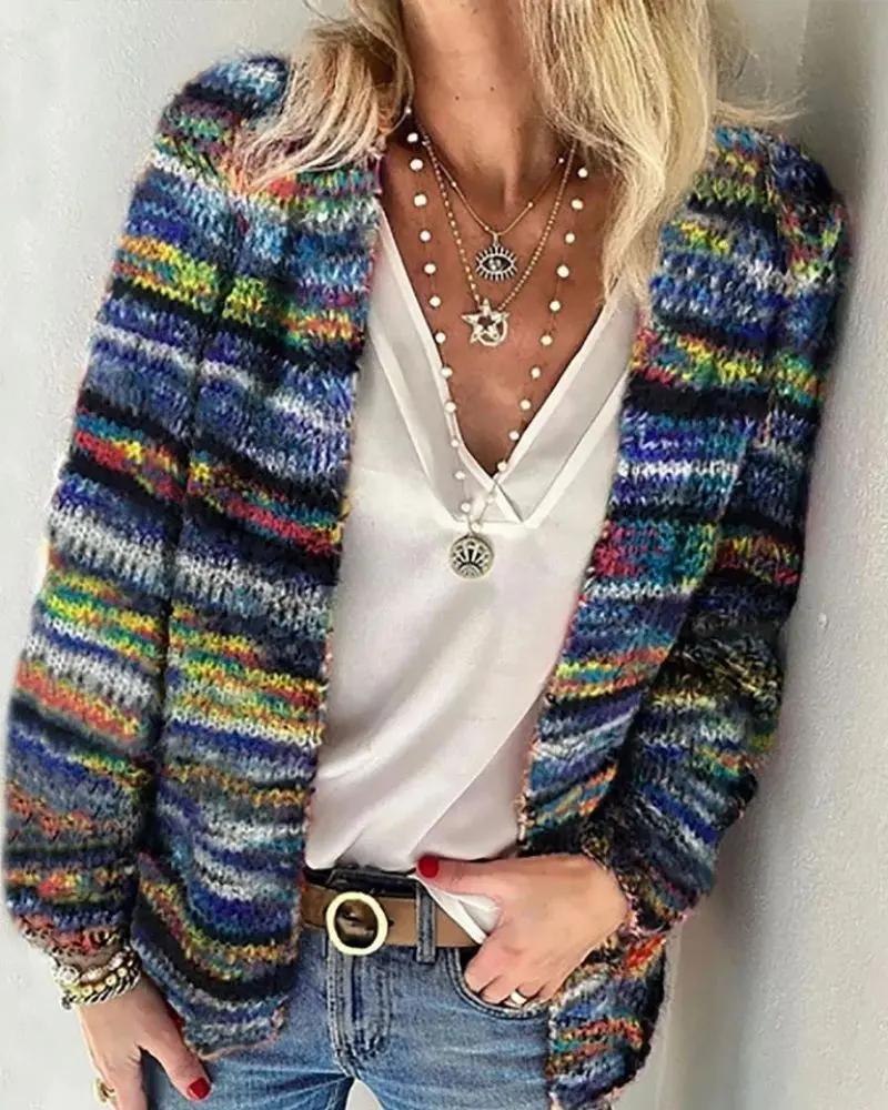 Colorful Knit Cardigan | Cozy Multicolor Sweater – Soft & Vibrant Style