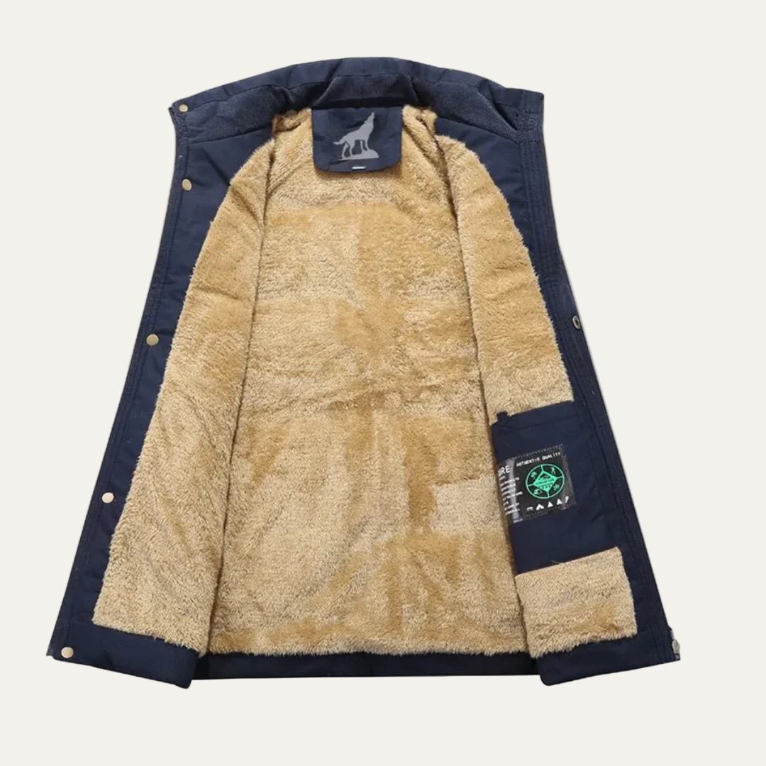 Men’s Heavy Quilted Fur Hood Winter Parka
