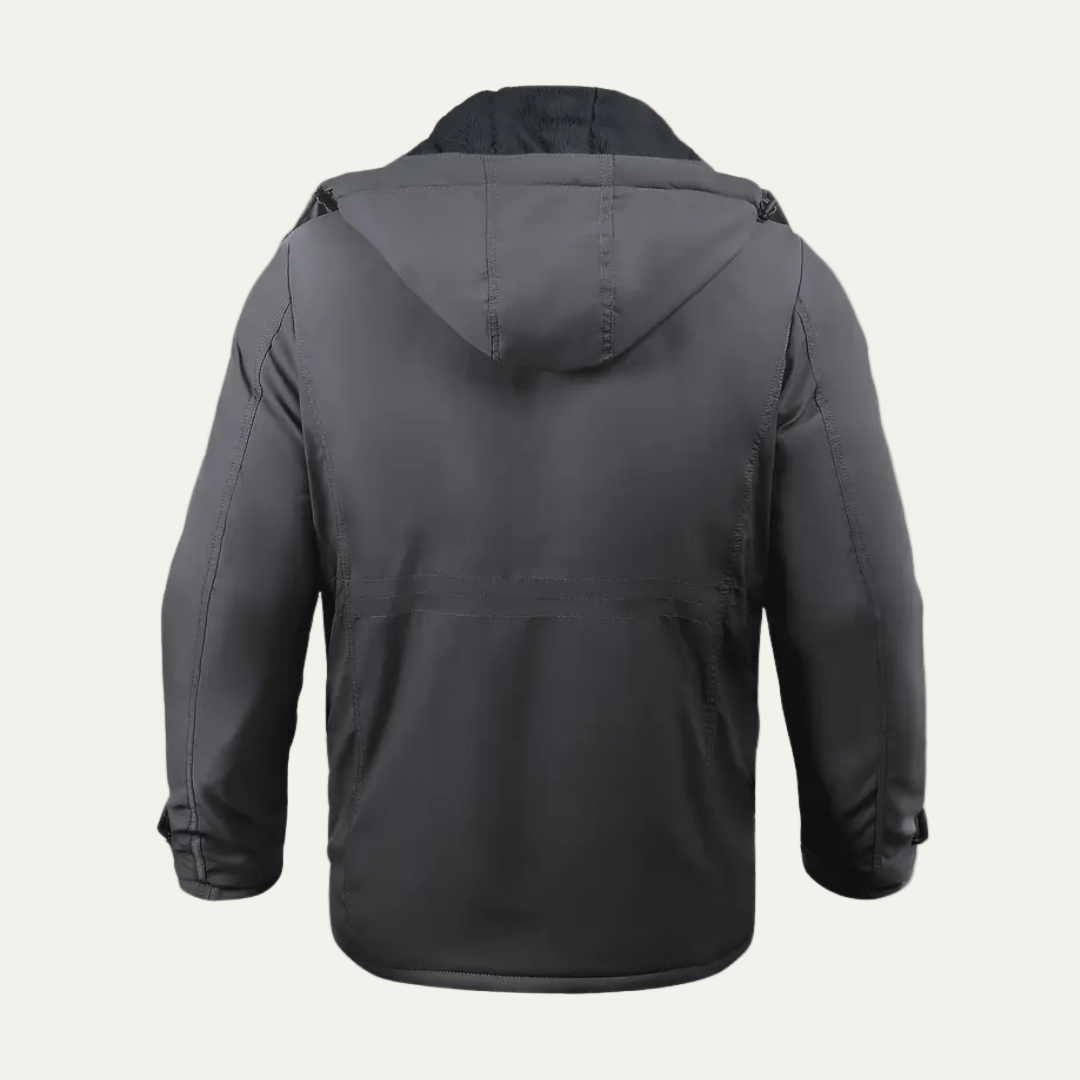 Men’s Insulated Outdoor Parka with Hood and Utility Pockets
