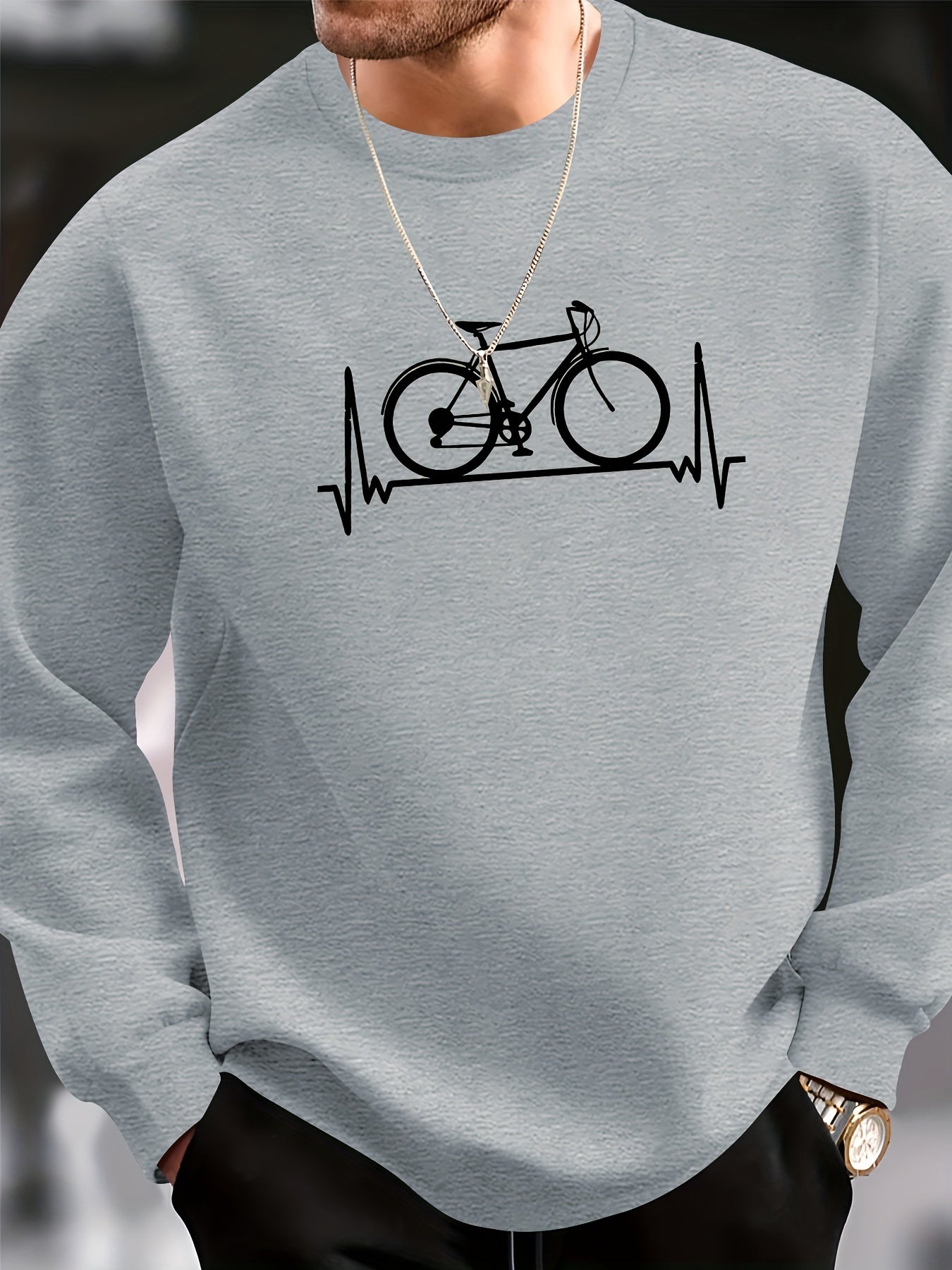 Cozy Winter Bike Graphic Sweatshirt