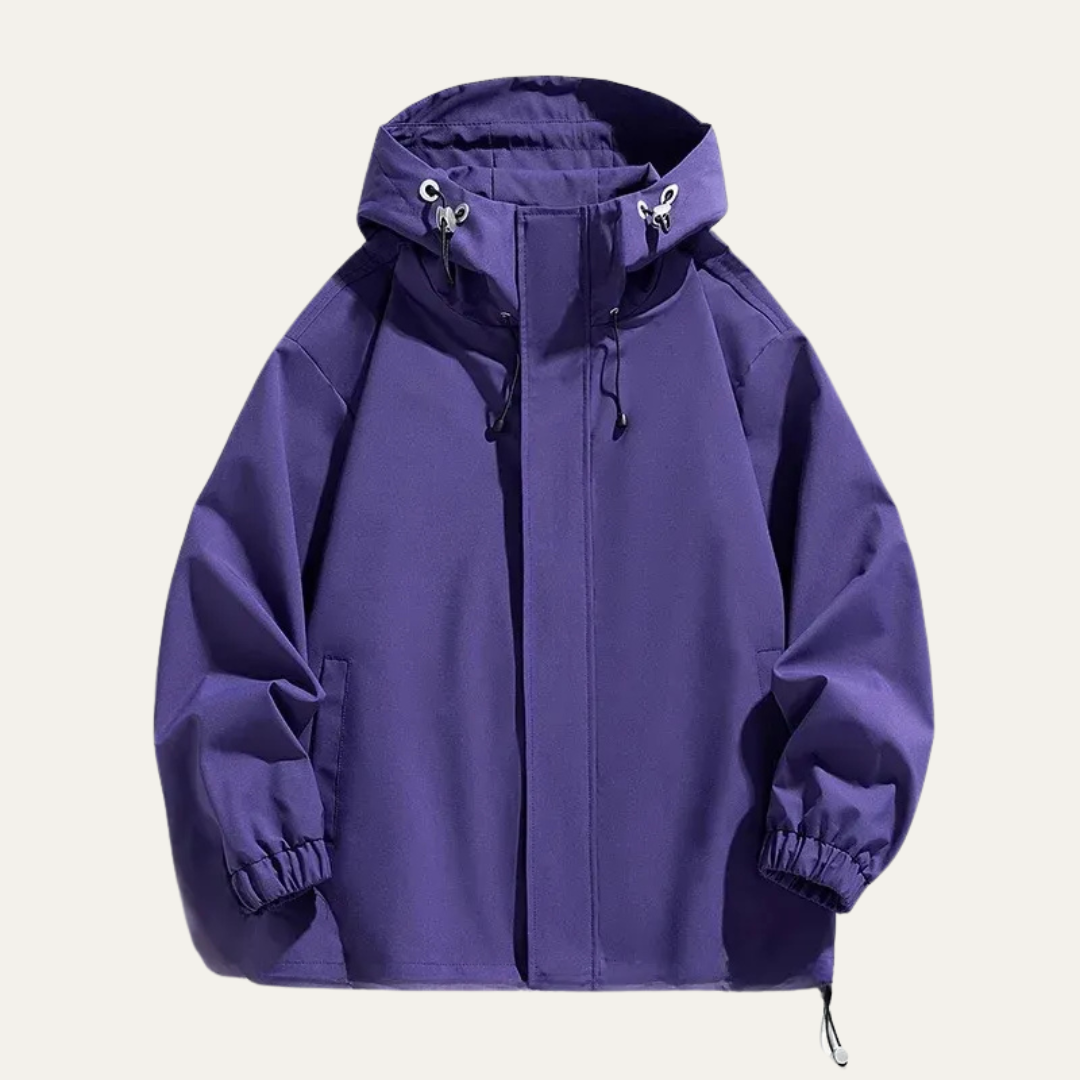 Men’s Minimalist Hooded Water Resistant Shell Jacket