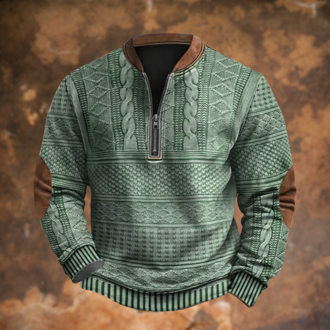 Men's sweatshirt with full-length zipper and side pockets