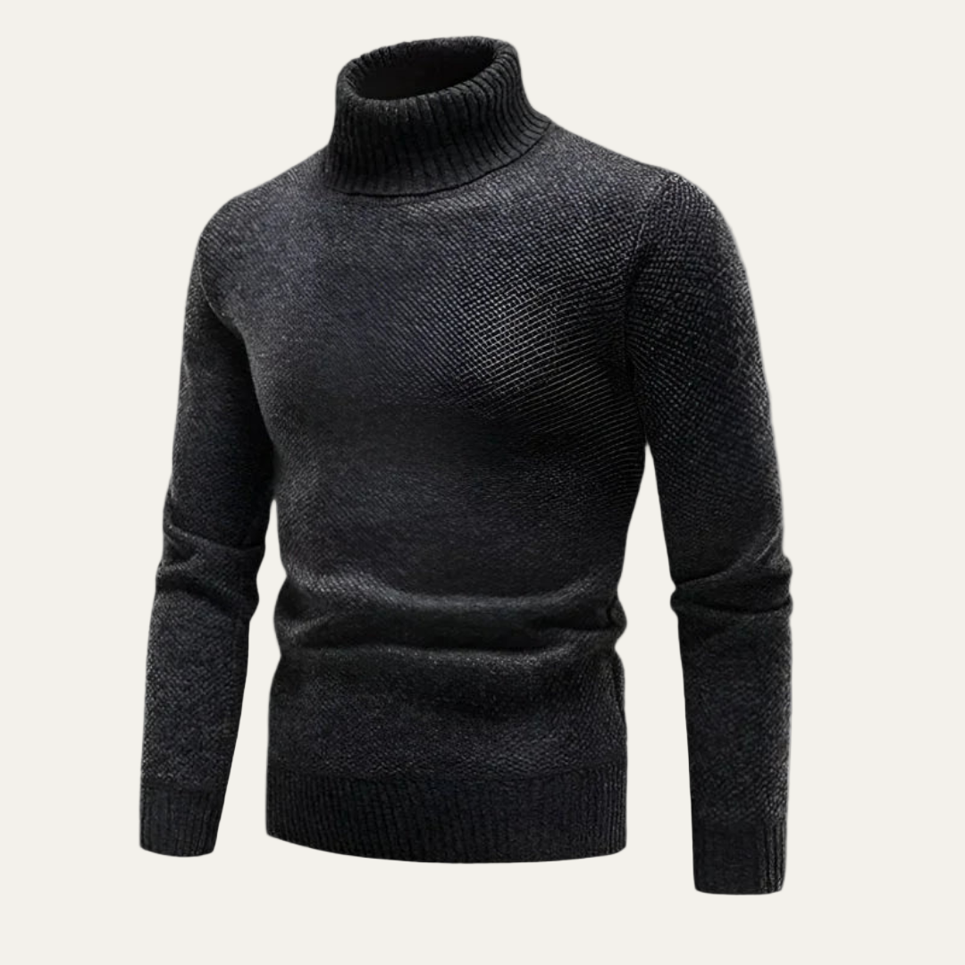 Men’s Textured Knit Turtleneck Sweater