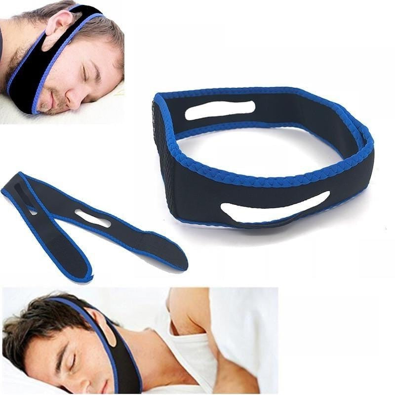 Anti Snore Sleep Aid Chin Strap, Black Neoprene Belt - BritishElegance