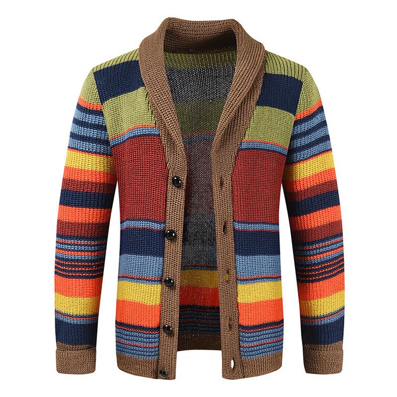 Retro color-blocked men's vest with button fastening
