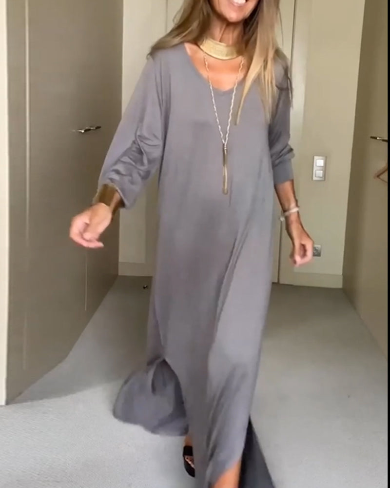 Relaxed Fit V-Neck Sundress for Women