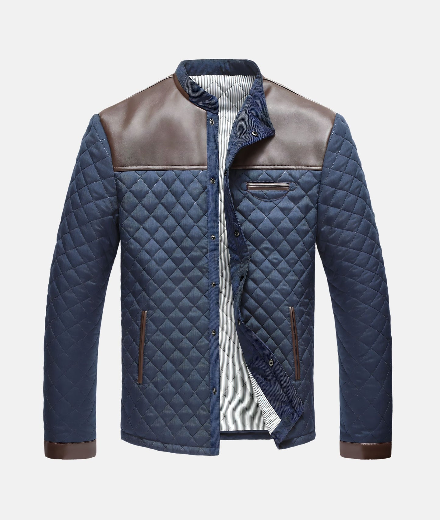Men's Quilted Button Down Winter Jacket - BritishElegance