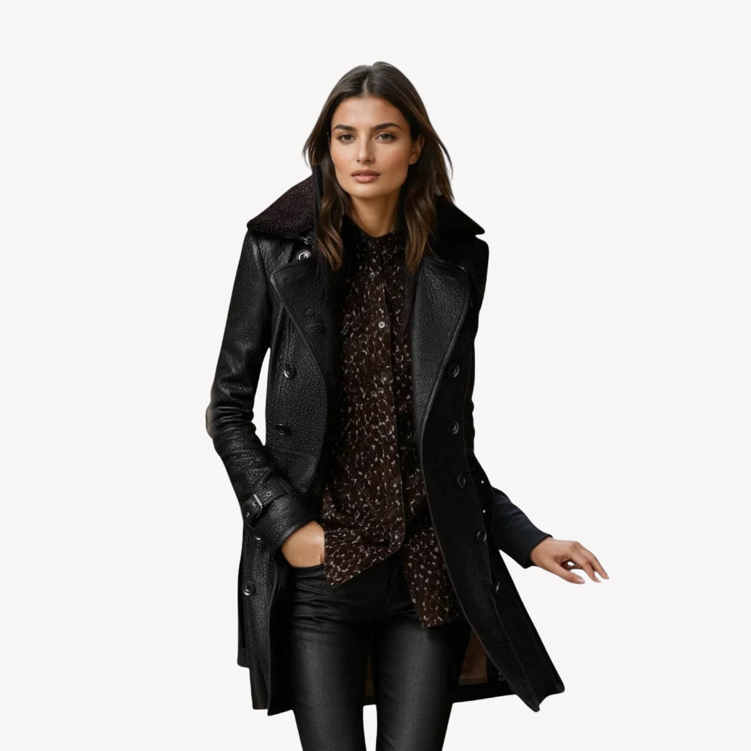 Women's Leather Trench Coat