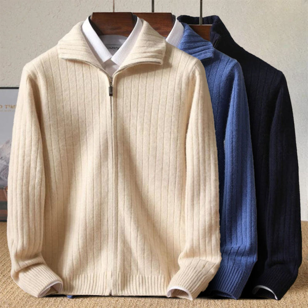 Russell Men’s Cashmere Cardigan – Luxury Knit Sweater with Classic Fit