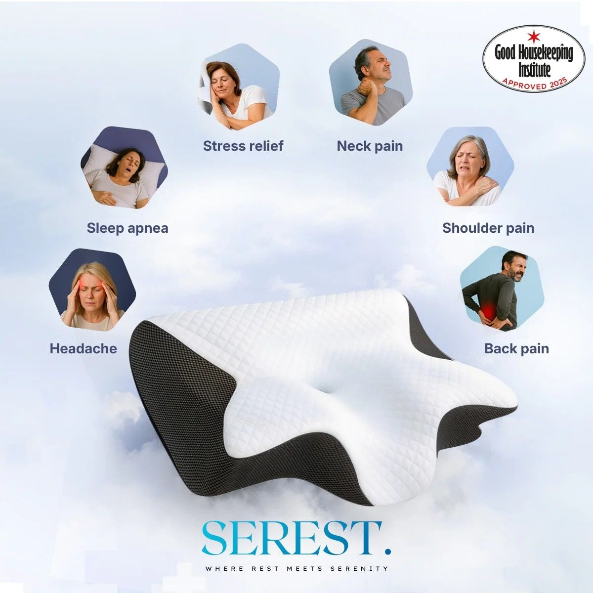 Contoured Neck Support Memory Foam Pillow - BritishElegance