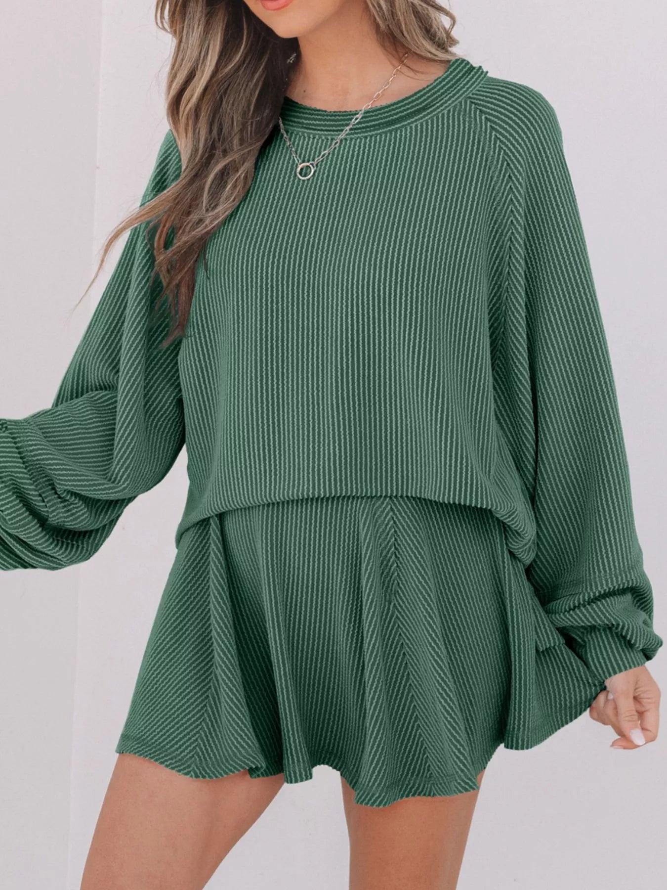 Women's Cable Knit Sweater & Shorts Set - BritishElegance