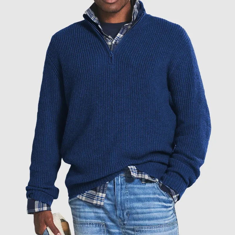 Men’s Chunky Rib Quarter Zip Sweater