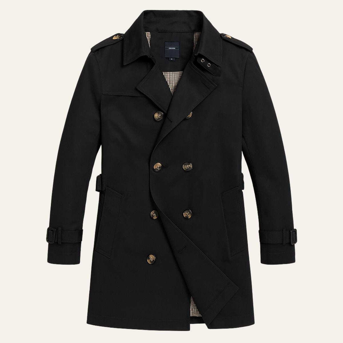 Men’s Single Breasted Mid Length Trench Coat