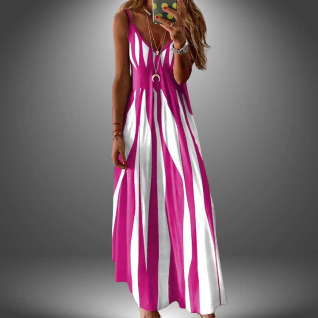 Brianna | Chic Horizontal Maxi Sundress for Easy Wear