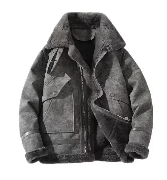 Luxury Warm Leather Biker Jacket - BritishElegance