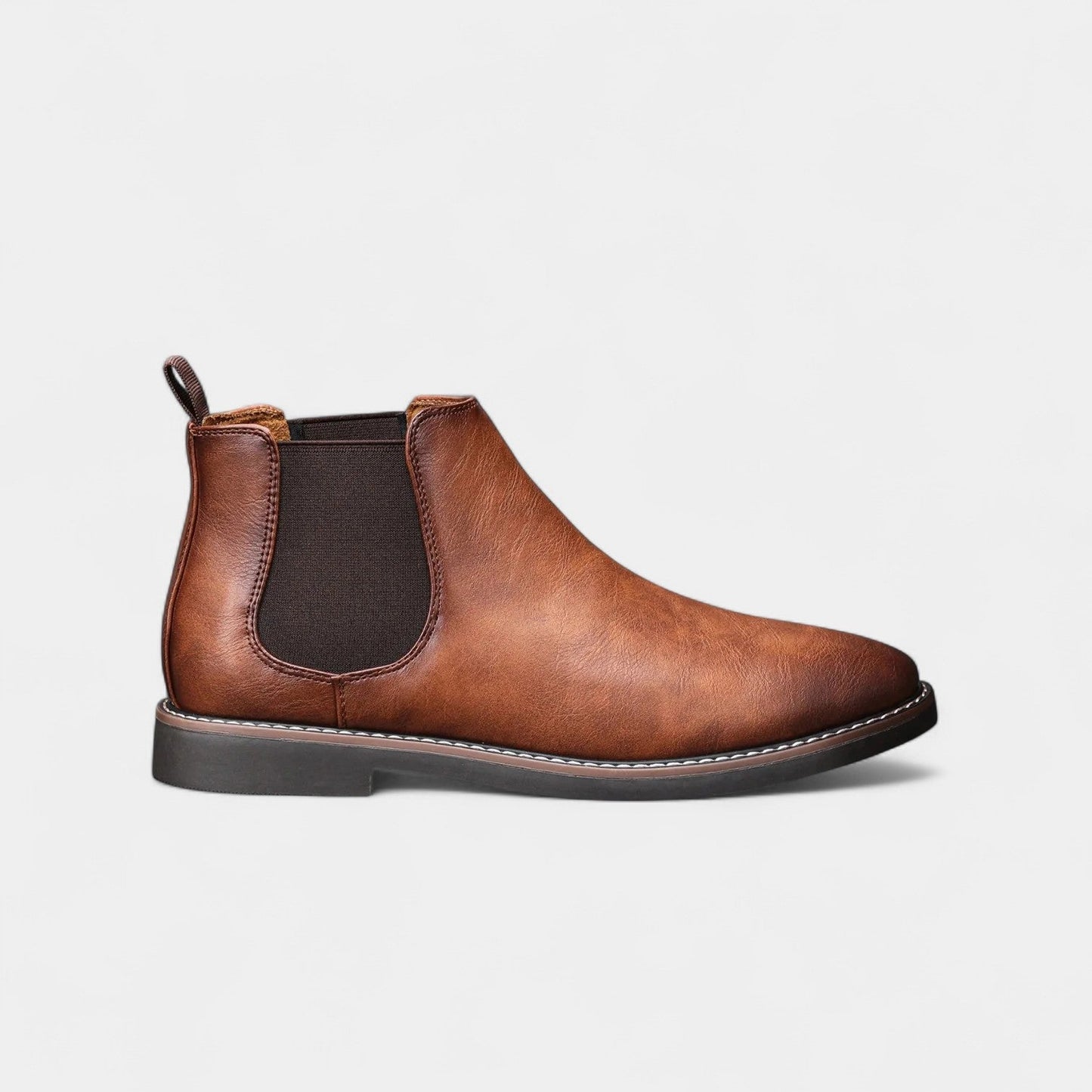 Men's Smart Black Ankle Boots - Genuine Leather Comfort Fit