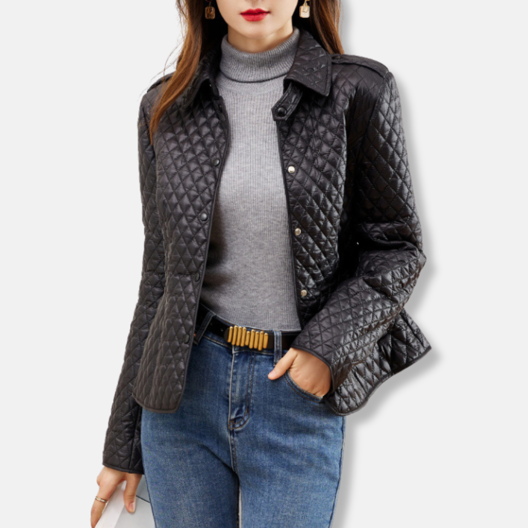 Isla Quilted Jacket | Slim Fit Diamond Pattern Jacket