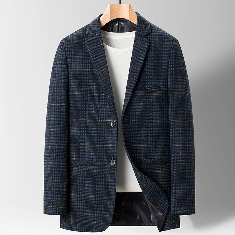 Stylish Mens Slim Fit Checked Blazer