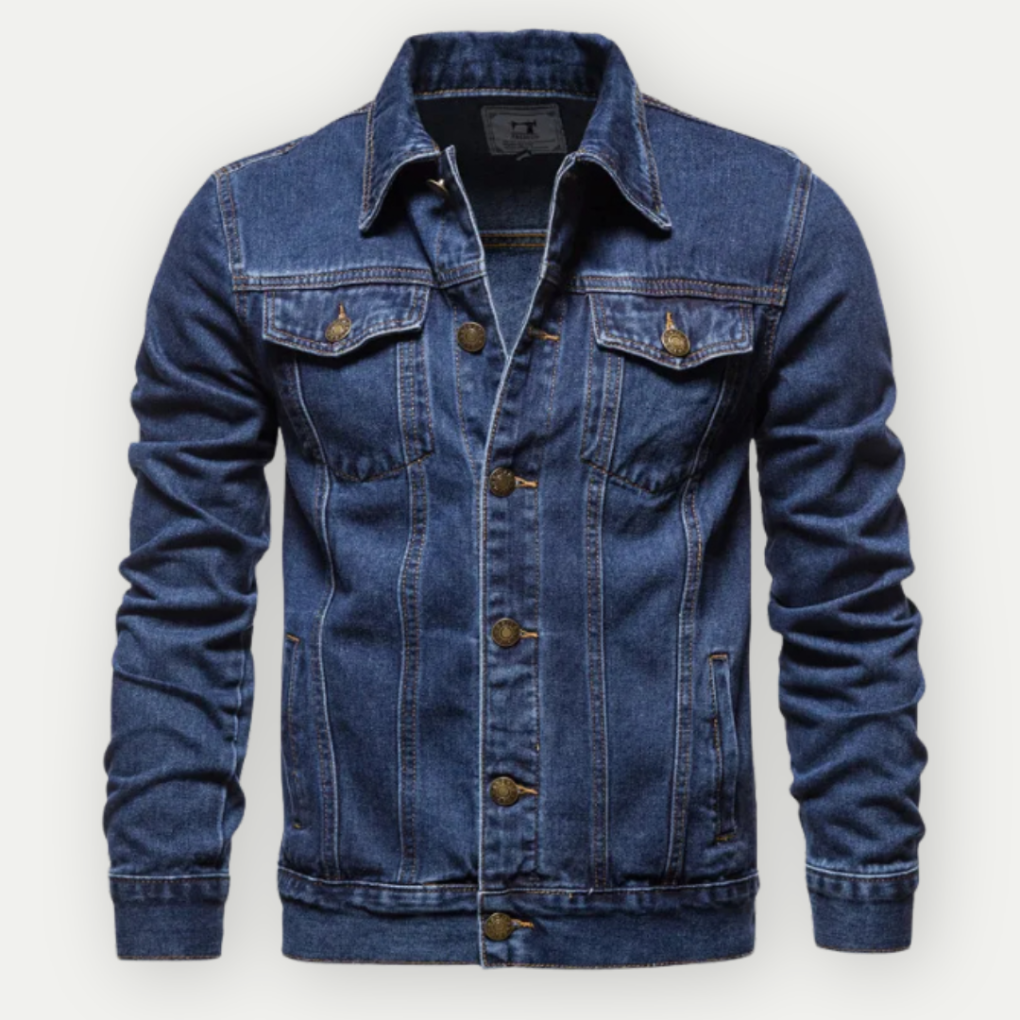Men’s Turn Down Collar Denim Jacket