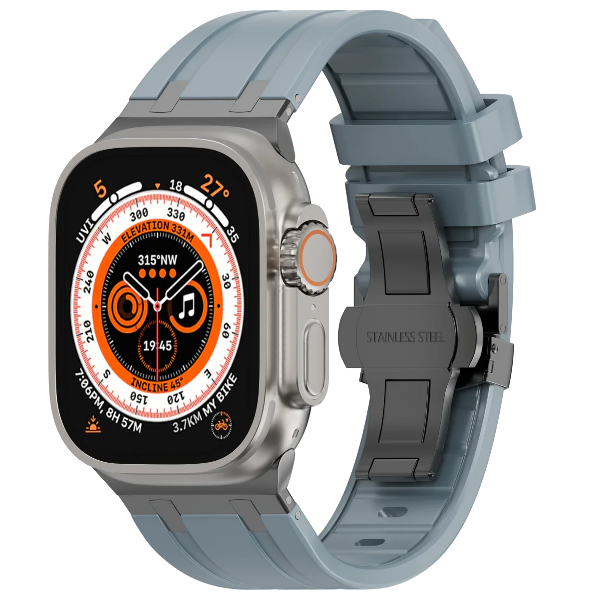 Soft Silicone Apple Watch Band With Metal Clasp