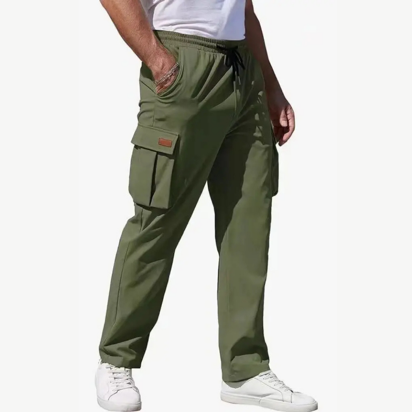 Relaxed Fit Grey Cargo Pants for Men