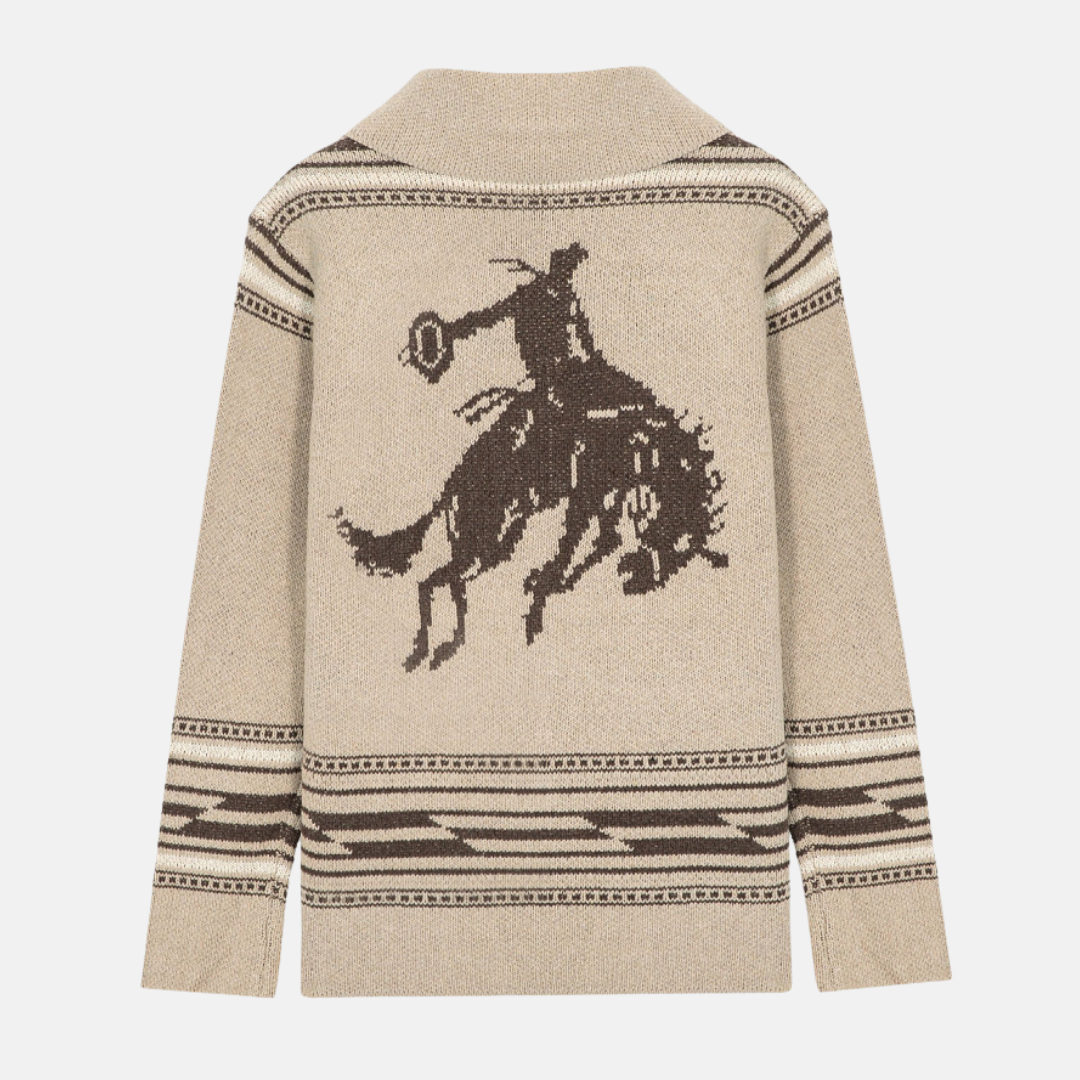Men’s Coat – Shawl Collar – Western Motif – Patch Pockets