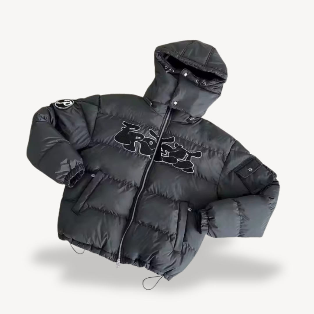 Men's Graphic Hooded Puffer Jacket