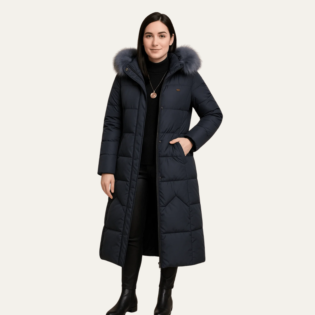 Women’s Long Faux Fur Hooded Puffer Coat