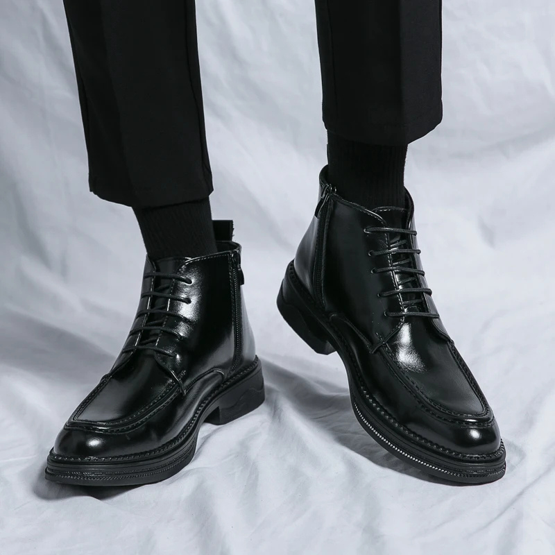 Classic Vegan Leather Chelsea Ankle Boots for Men