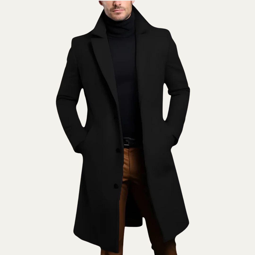 Men’s Classic Tailored Long Overcoat