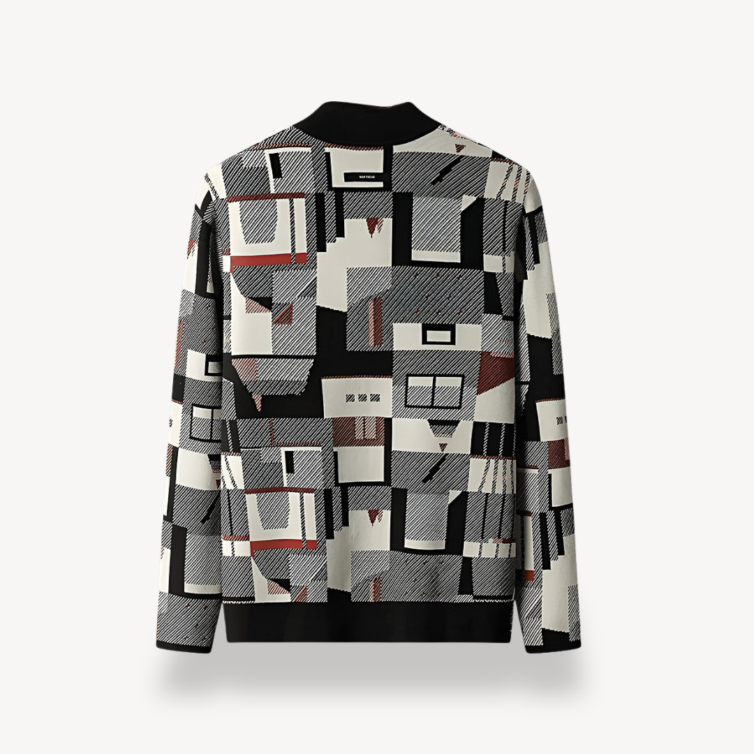 Men's Geometric Print Cardigan