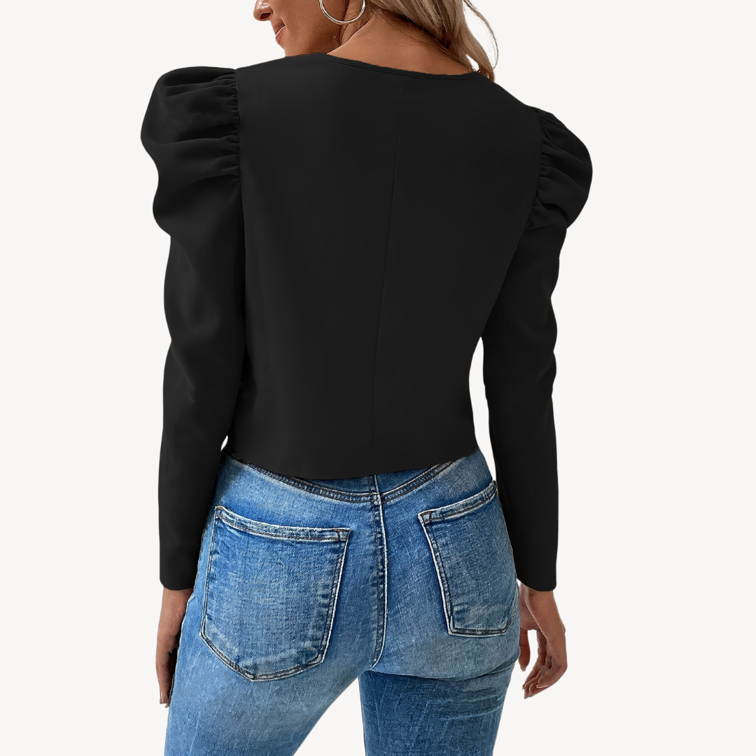 Puff Sleeve Zip-Up Jacket Women