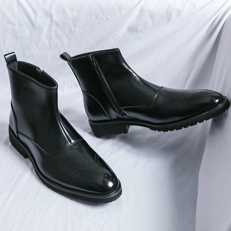 Comfortable Mens Vegan Chelsea Ankle Boots with Zip