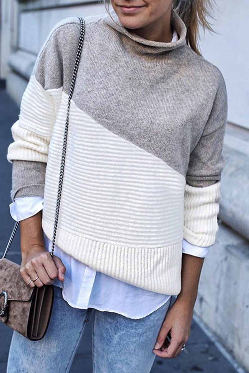 Warm Women's Colourful High Neck Sweater