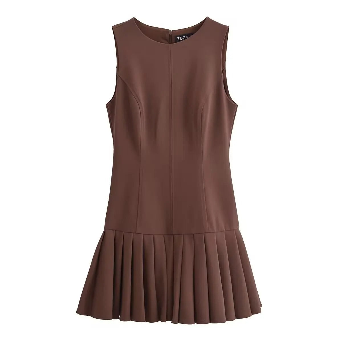Elegant Sleeveless Dress with Flared Skirt - BritishElegance