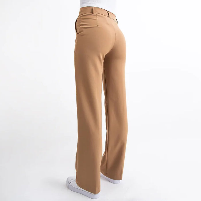 Classic Fit Women's Straight Leg Trousers with Pockets