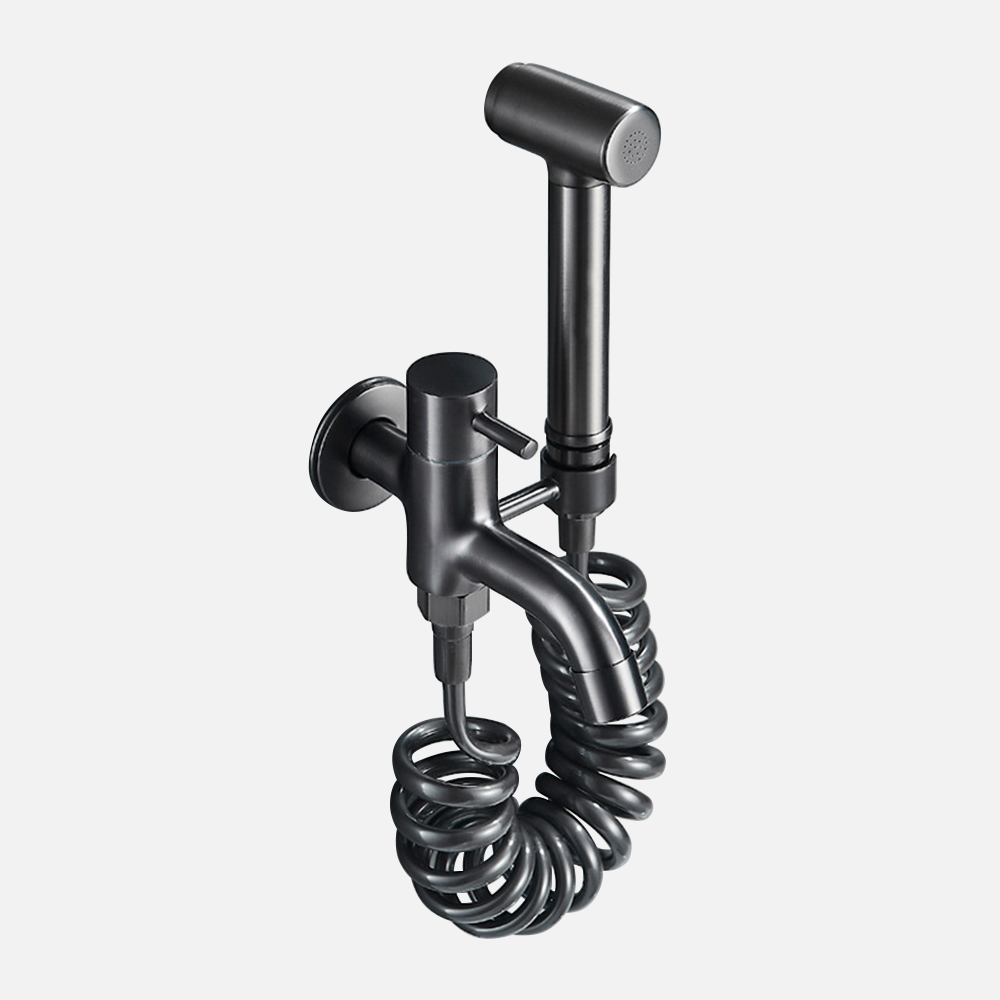 White Bidet Attachment with Handheld Shower Sprayer - BritishElegance