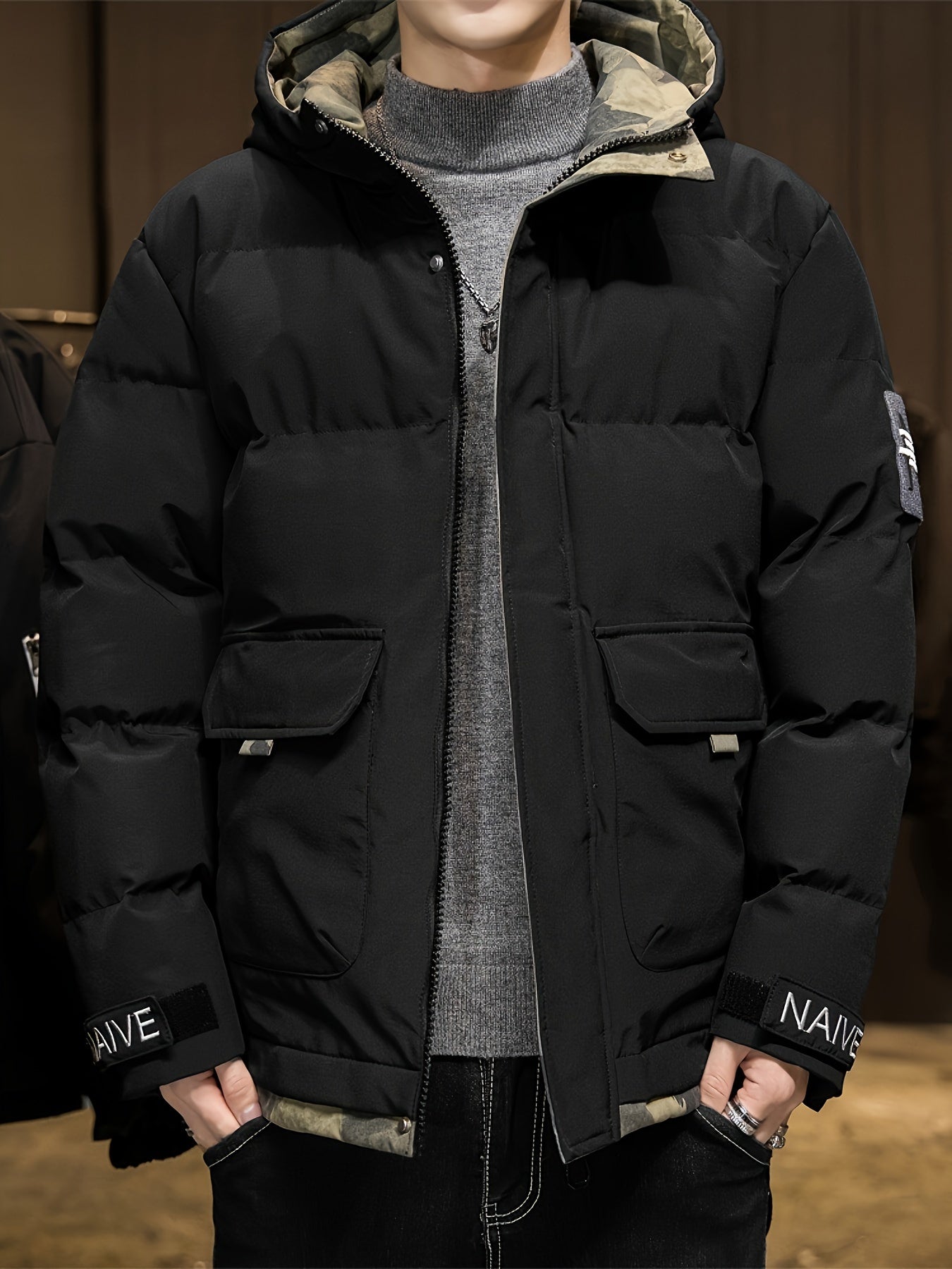 Warm Waterproof Men's Parka Jacket with Zip Pockets - BritishElegance
